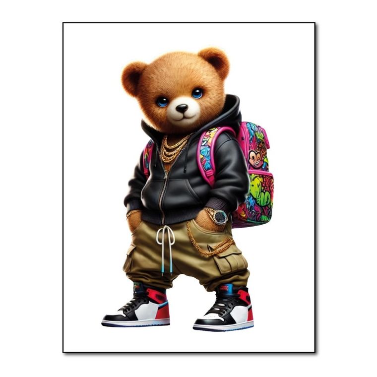 Naprasowanki, naplamki, Miś z plecakiem