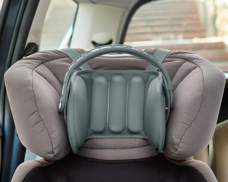 NapUp, opaska podtrzymująca głowę w foteliku samochodowym, szara