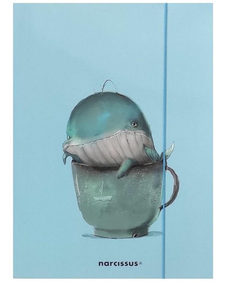 Narcissus, teczka z gumką A4, wieloryb, 1 szt.