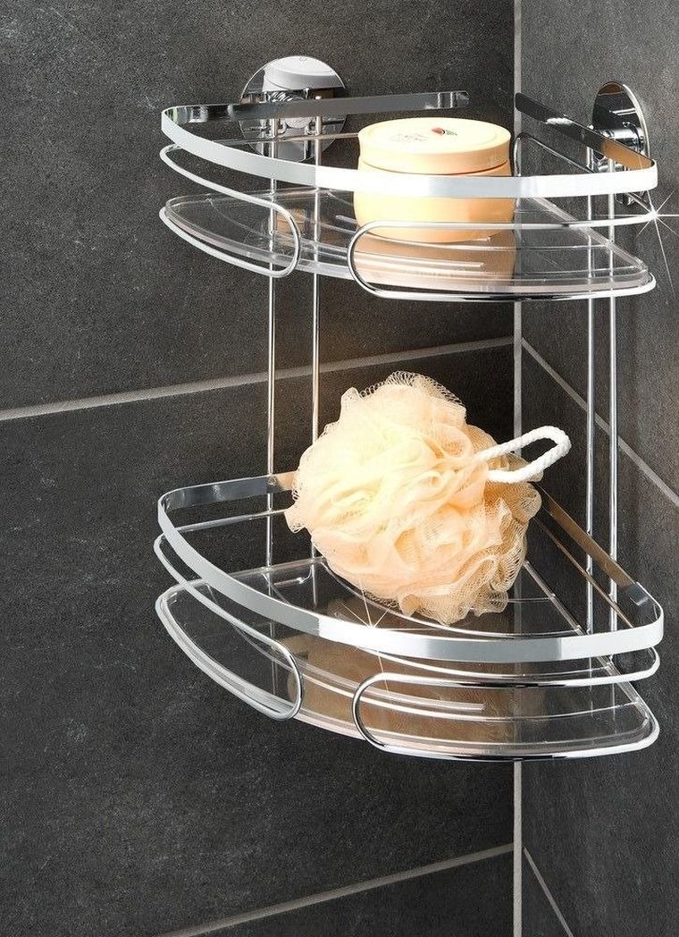 Narożna półka łazienkowa, turbo-fix, 2 poziomy