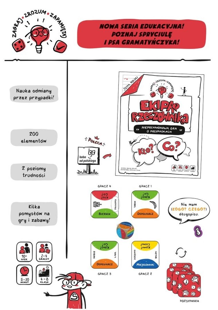 Nasza Księgarnia, Ekipa rzeczownika. Nieprzypadkowa gra o przypadkach, gra edukacyjna