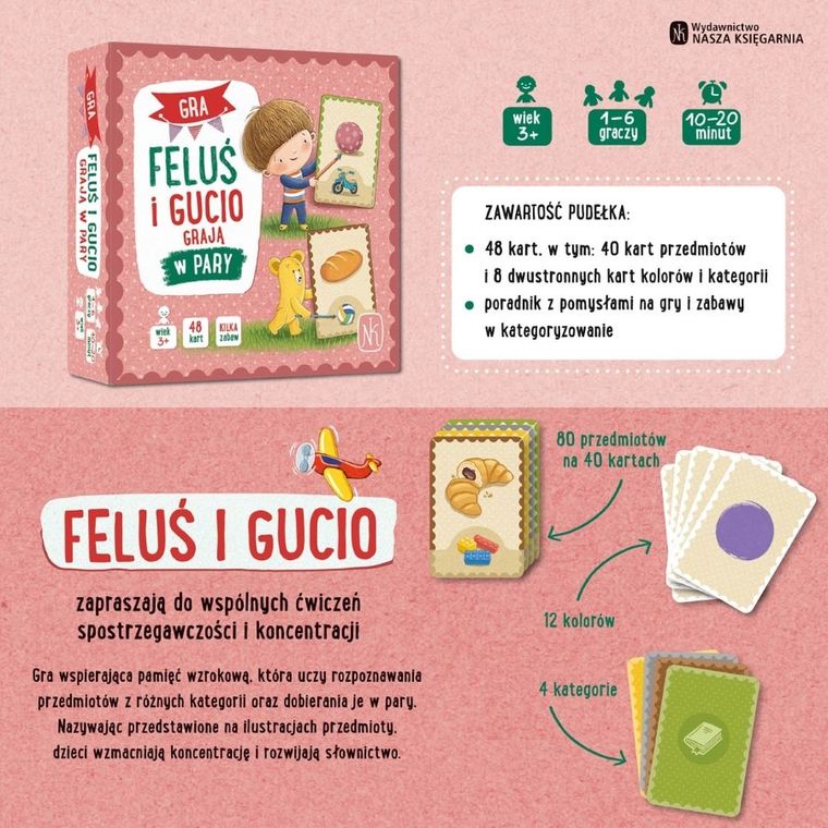 Nasza Księgarnia, Feluś i Gucio grają w pary, gra edukacyjna