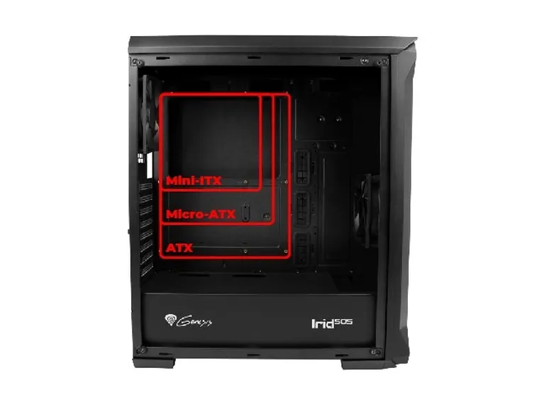 Natec, Genesis, obudowa komputerowa, IRID 505 MIDI TOWER, Z OKNEM, USB 3.0