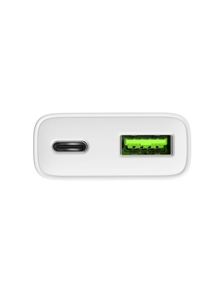 Natec, ładowarka sieciowa, RIBERA GAN SLIM USB-A USB-C 20W, biała