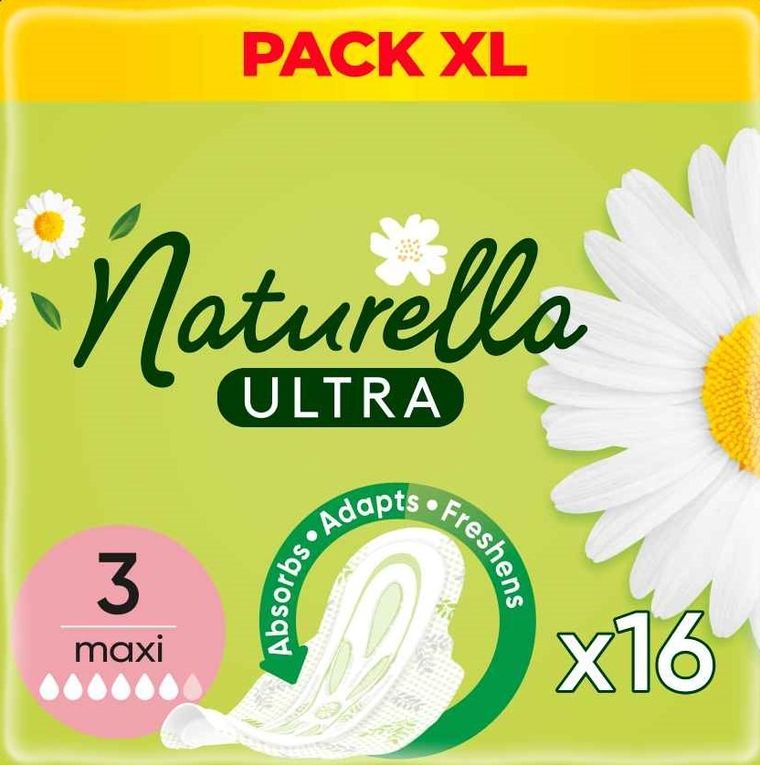 Naturella, Ultra Max+ podpaski ze skrzydełkami, 16 szt.