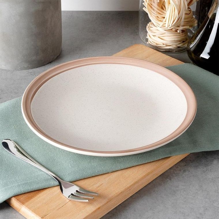 Nava, Arthena, talerz deserowy, ceramiczny, beżowy, 20,5 cm