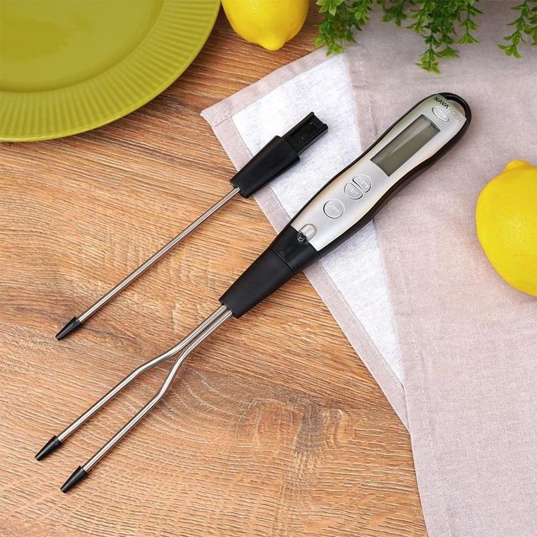 Nava, cyfrowy termometr kuchenny, z widelcem i szpikulcem, Acer, 38.5 cm
