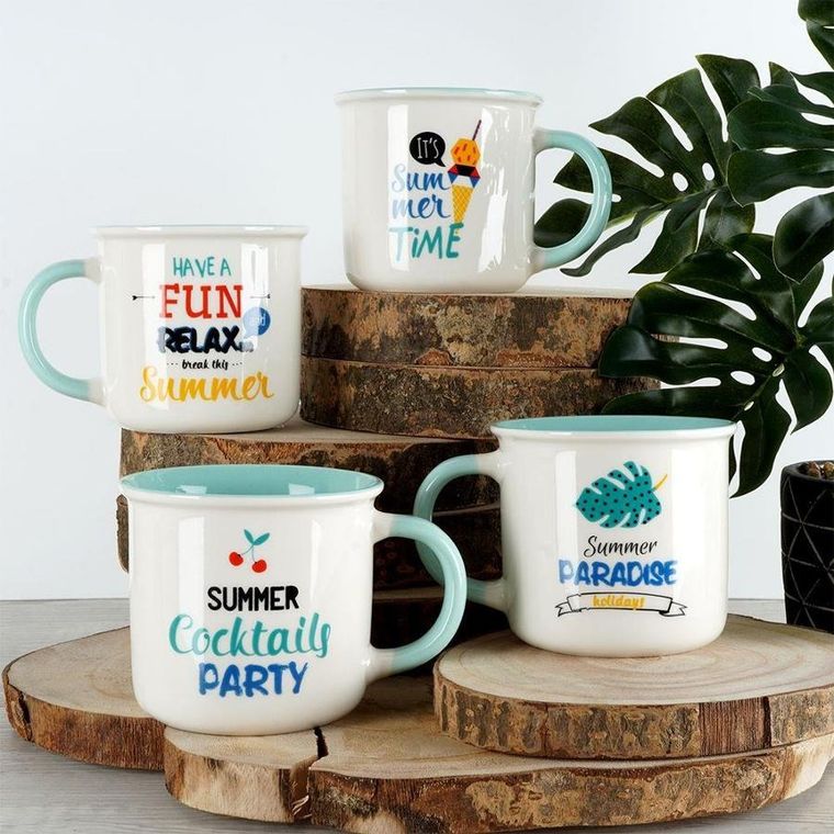 NAVA, kubek porcelanowy z dekorem, cocktails, 380 ml