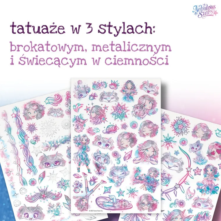 Nebulous Stars, Estrelia, tatuaże dla dzieci, 3 rodzaje