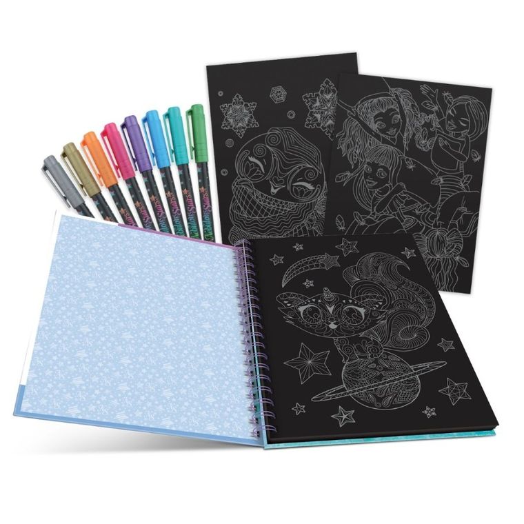 Nebulous Stars, Isadora, kolorowanki z czarnymi kartkami i pisakami