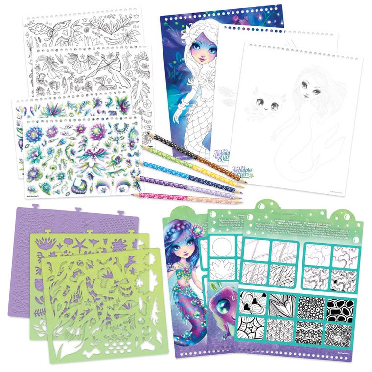 Nebulous Stars, Nenuphia, szkicownik z kredkami, szablonami i naklejkami