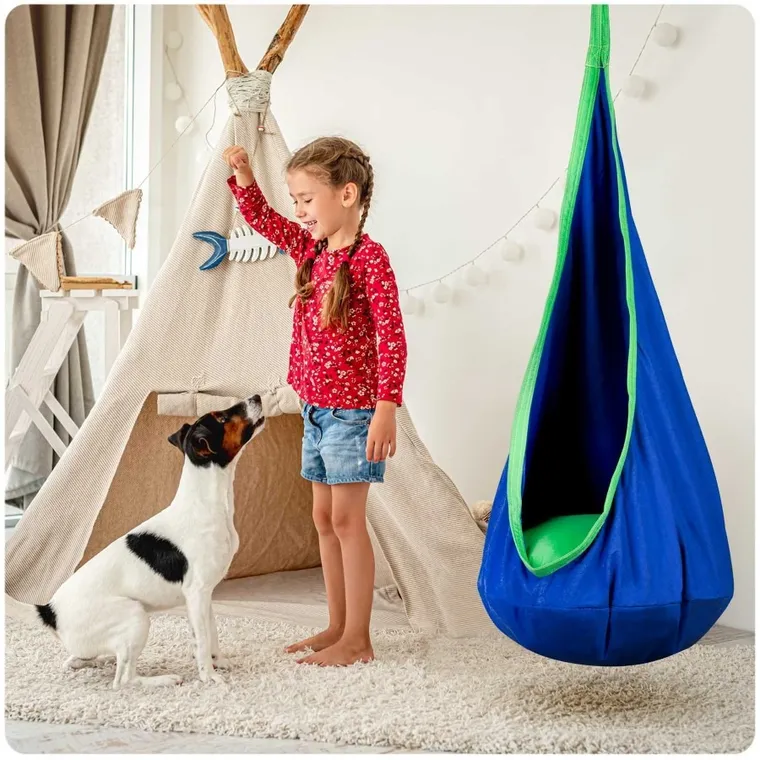 Neo-Sport, kokon, fotel wiszący, niebieski