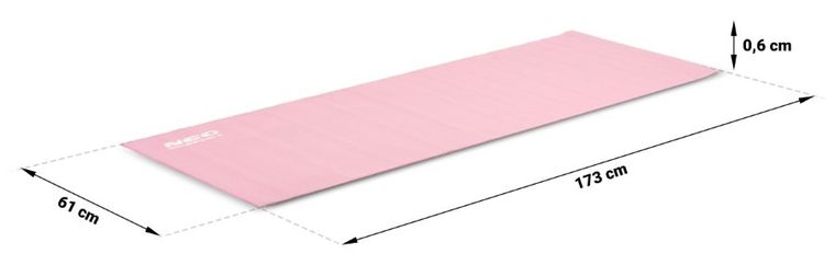 Neo-Sport, mata do ćwiczeń, 173-61 cm, różowa