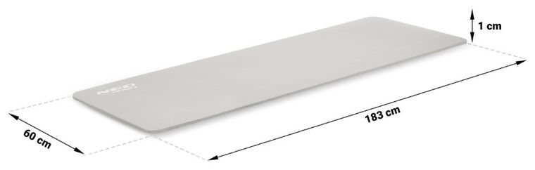 Neo-Sport, mata do ćwiczeń, 183-60 cm, szara