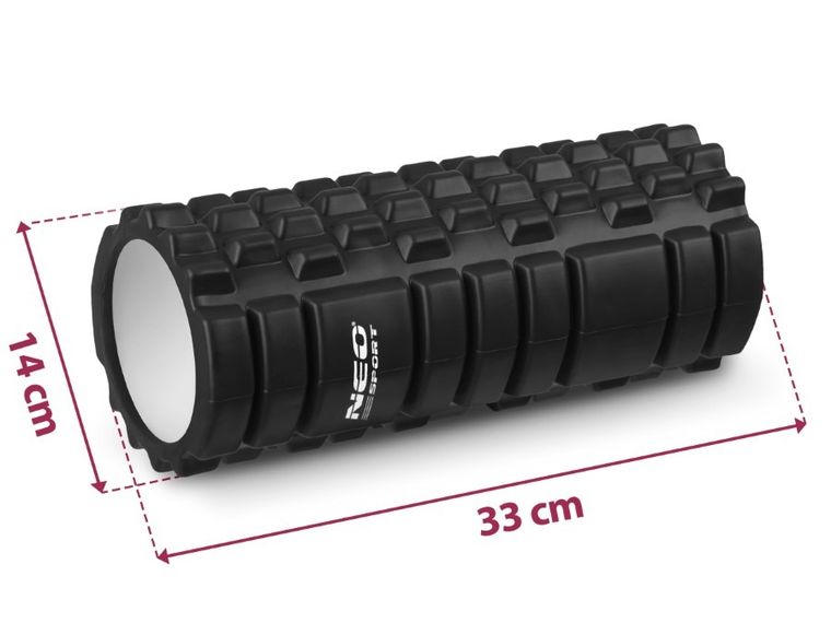 Neo-Sport, roller, wałek do ćwiczeń, 33-14 cm, czarny