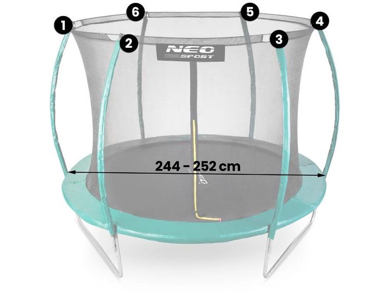 Neo-Sport, siatka wewnętrzna do trampoliny, 252 cm