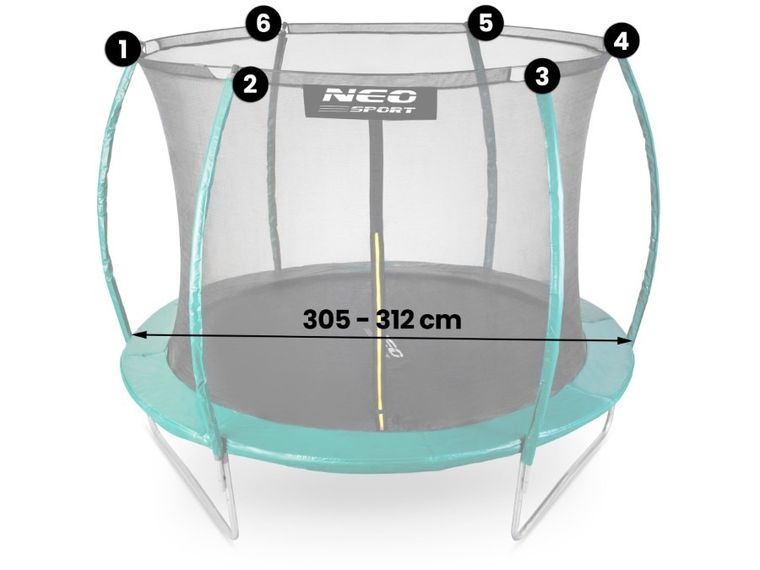 Neo-Sport, siatka wewnętrzna do trampoliny, 312 cm