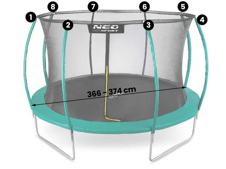 Neo-Sport, siatka wewnętrzna do trampoliny, 374 cm