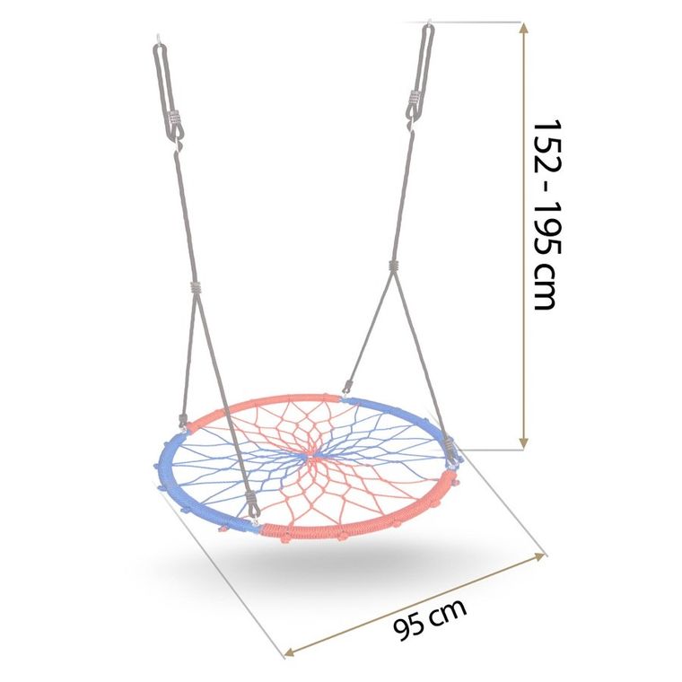 Neo-Sport, Swingo, huśtawka okrągła, bocianie gniazdo, niebiesko-czerwona, 95 cm