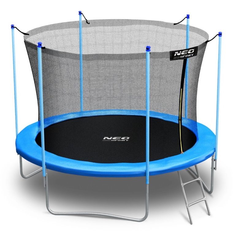 Neo-Sport, trampolina ogrodowa z siatką wewnętrzną i drabinką, 10ft/312 cm