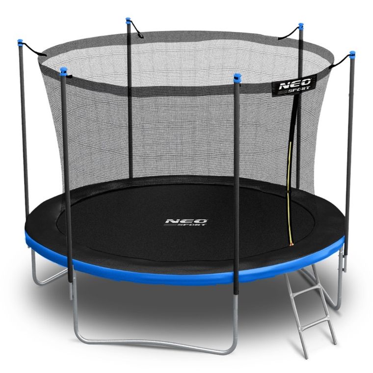 Neo-Sport, trampolina ogrodowa z siatką wewnętrzną i drabinką, 10ft/312 cm