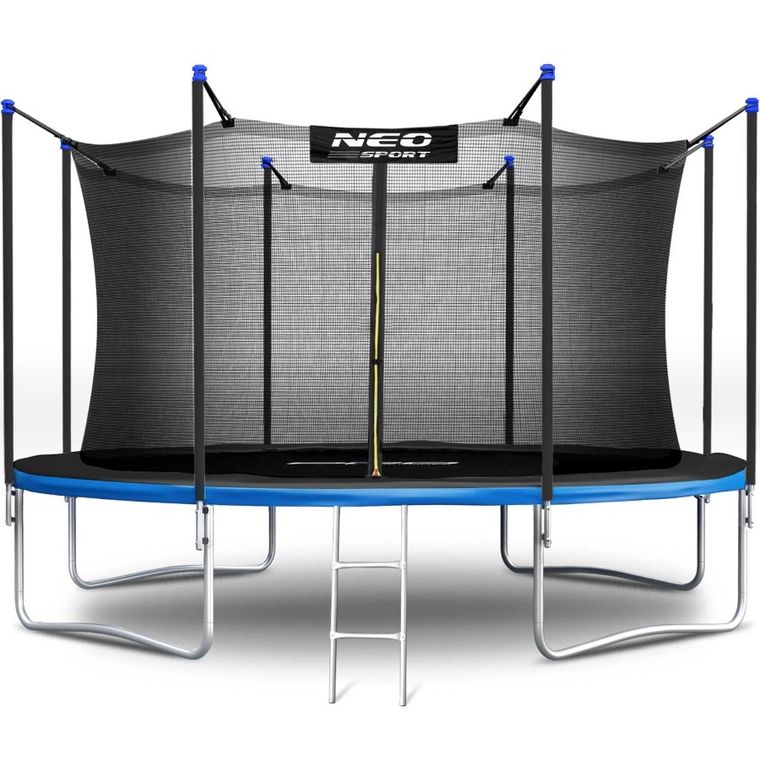 Neo-Sport, trampolina ogrodowa z siatką wewnętrzną i drabinką, 12ft/374 cm