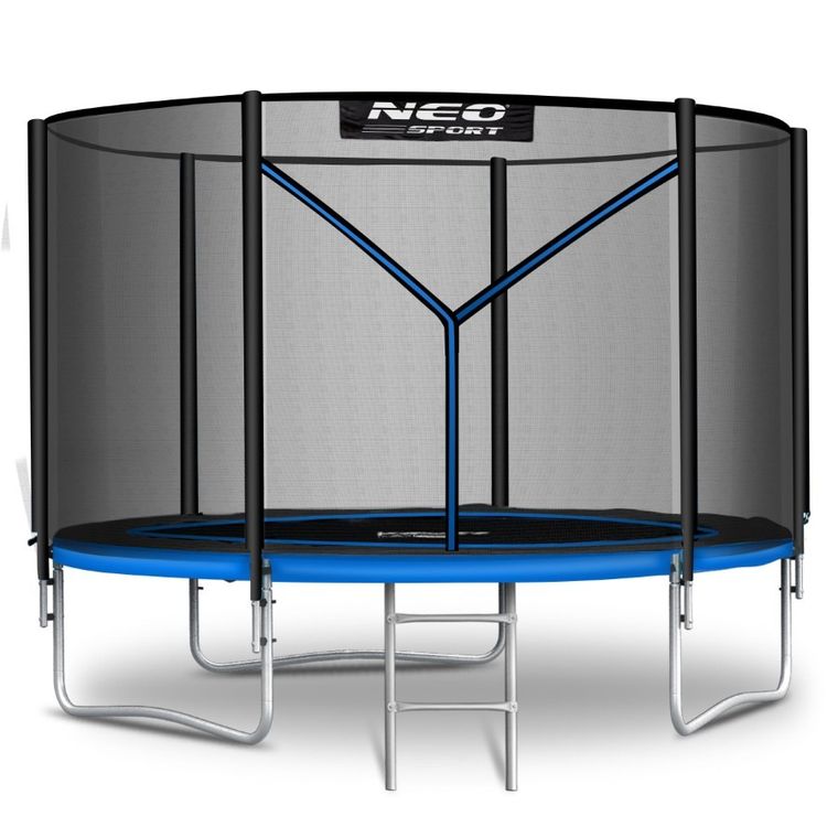 Neo-Sport, trampolina ogrodowa z siatką zewnętrzną i drabinką, 10ft/312 cm