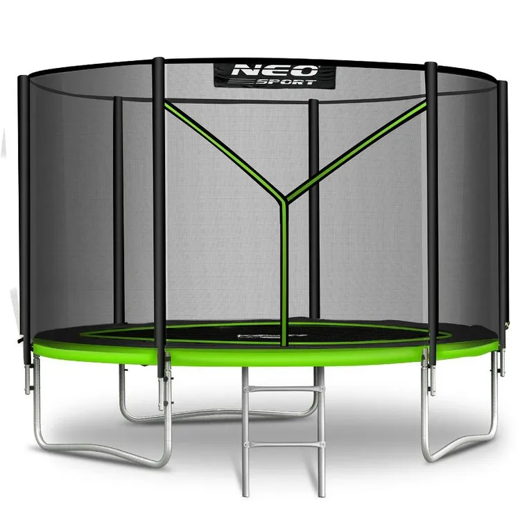 Neo-Sport, trampolina ogrodowa z siatką zewnętrzną i drabinką, 10ft/312cm