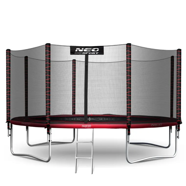 Neo-Sport, trampolina ogrodowa z siatką zewnętrzną i drabinką, 12ft/374 cm
