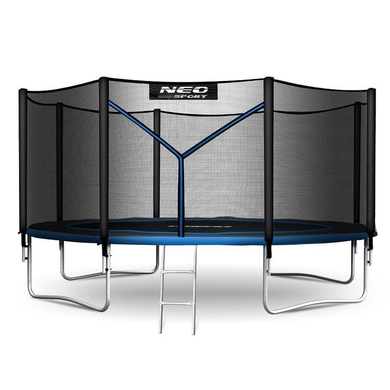 Neo-Sport, trampolina ogrodowa z siatką zewnętrzną i drabinką, 14ft/435 cm