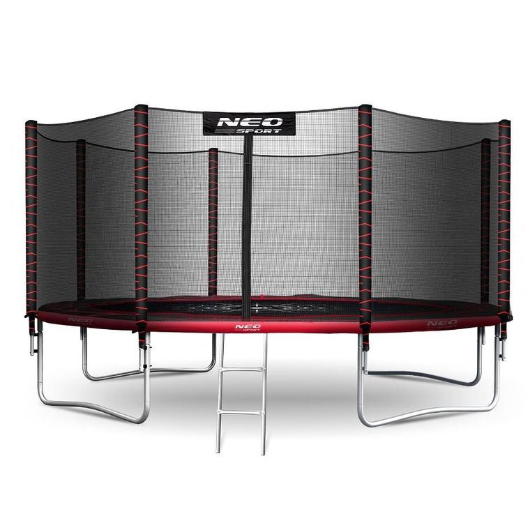 Neo-Sport, trampolina ogrodowa z siatką zewnętrzną i drabinką, 14ft/435 cm