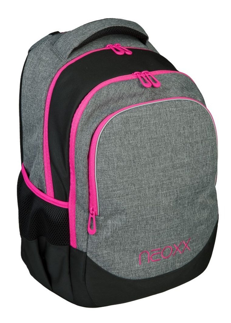 Neoxx, Fly, plecak szkolny, szaro-różowy