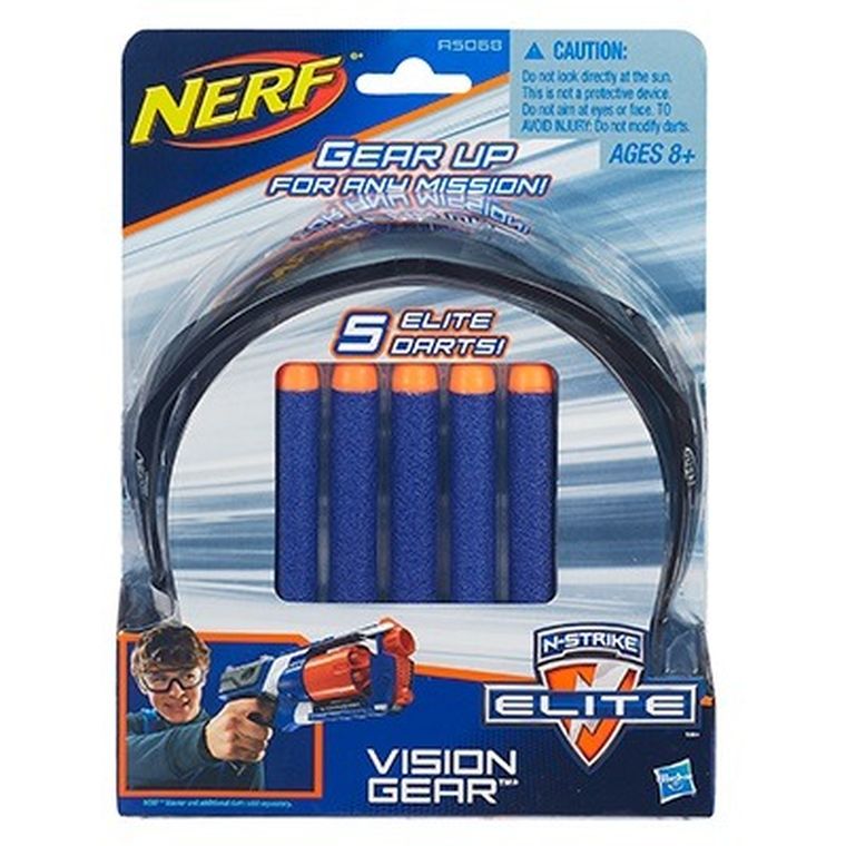 Nerf Elite, okulary ochronne i zapas 5 strzałek