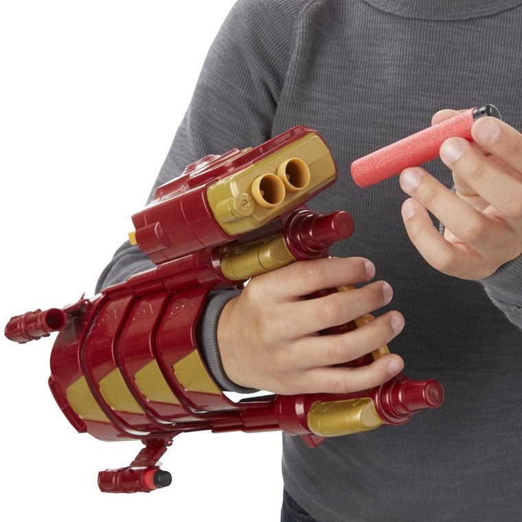 Nerf, rękawica Iron Mana z wyrzutnią, 2 strzałki
