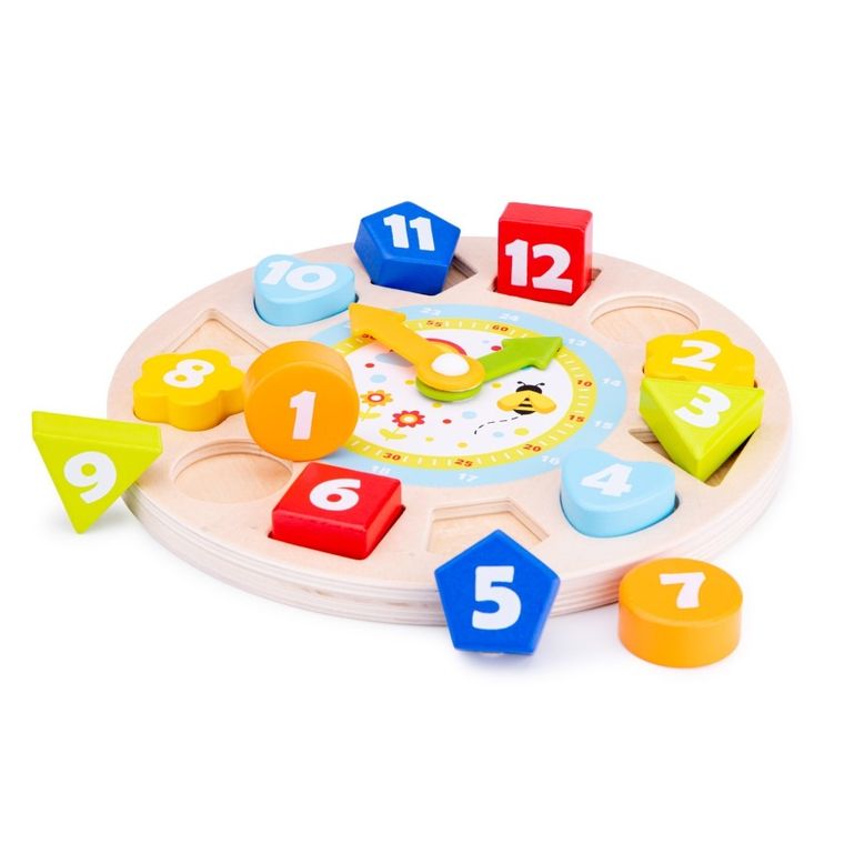 New Classic Toys, Puzzle Zegar, drewniana zabawka edukacyjna