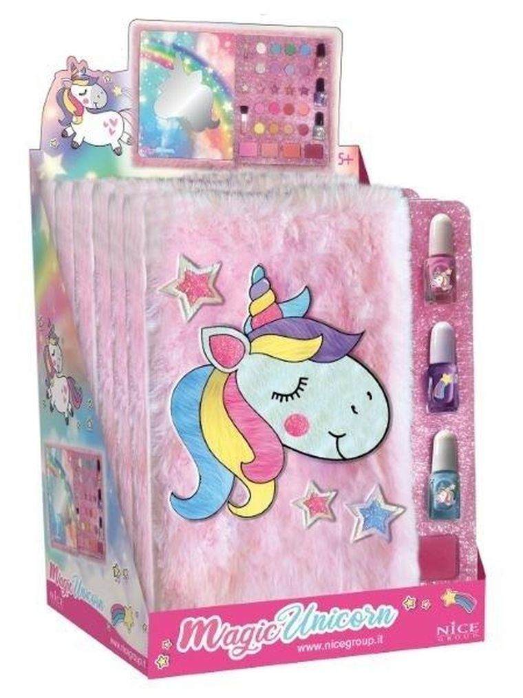 Nice Group, Jednorożec, zestaw make up w formie pamiętnika z futerkową okładką
