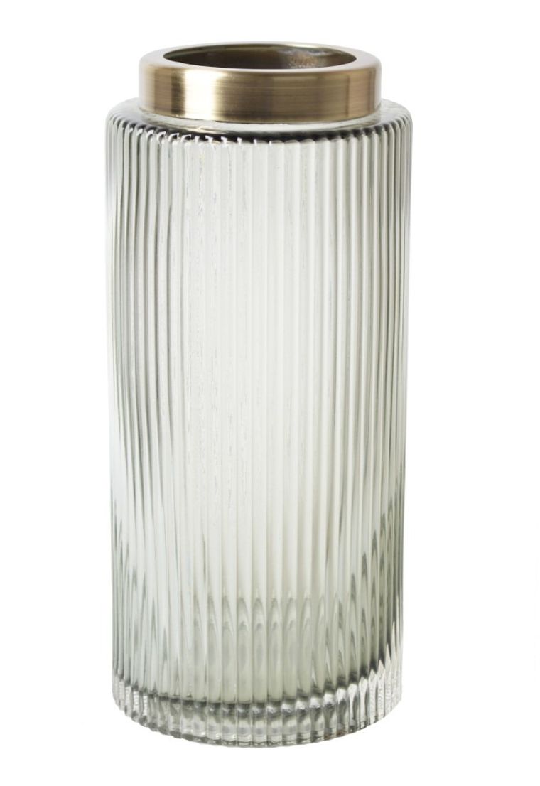 Niski wazon szklany, szary, 12-12-20 cm