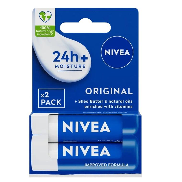 Nivea, Lip Care Duo, ochronna pomadka do ust, orginal, 48g, 2 szt.