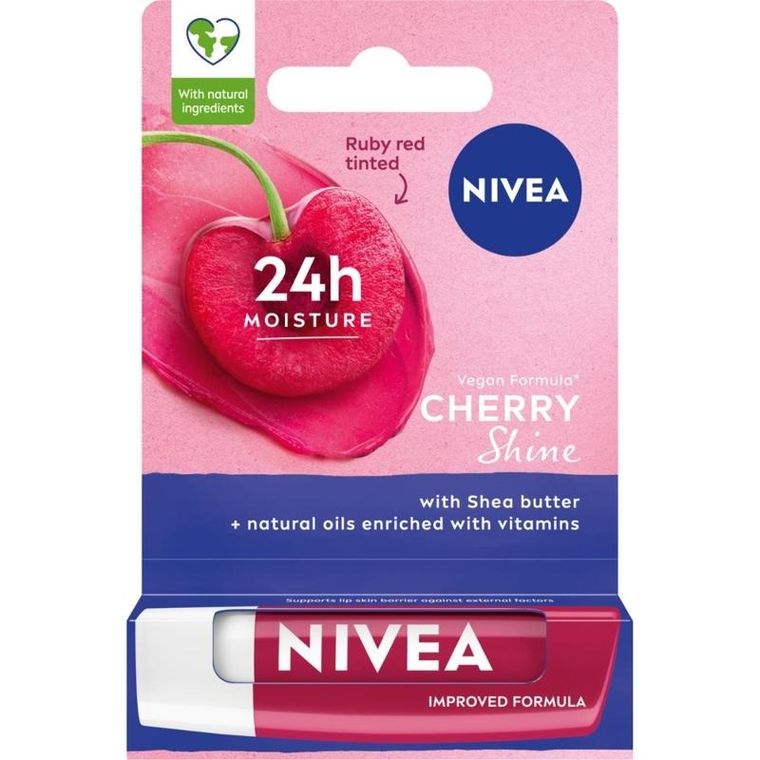 Nivea, Lip Care, pomadka ochronna do ust, cherry shine, 48g
