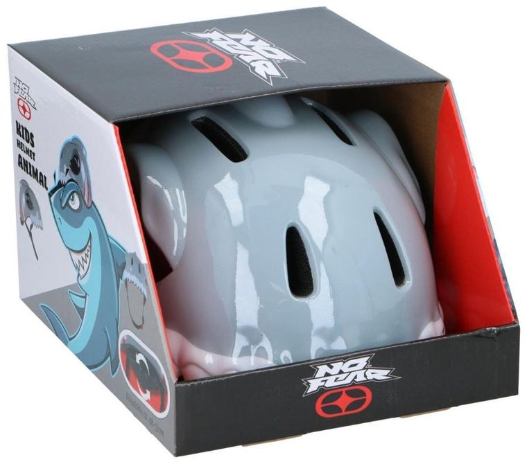 No Fear, kask rowerowy dziecięcy, regulowany, szary, 48-52 cm