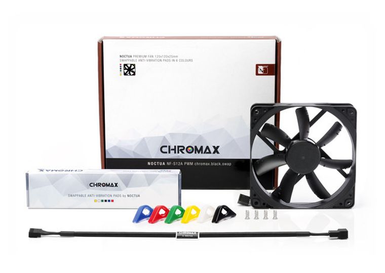 Noctua, wentylator, 120mm, NF-S12A, PWM, Chromax Black Swap Colors