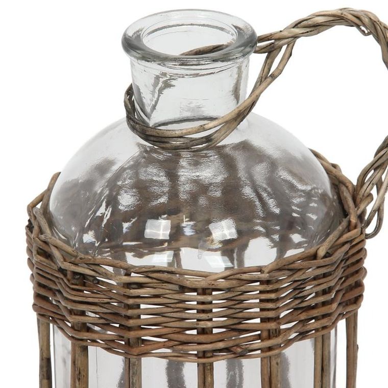Nord Clean, szklana butelka z wiklinowym uchwytem, 20 cm