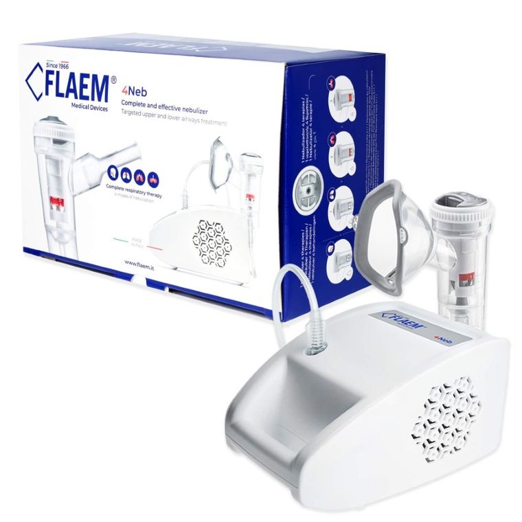 Novama, Flaem 4Neb, inhalator pneumatyczno-tłokowy z nebulizatorem RF9, biały