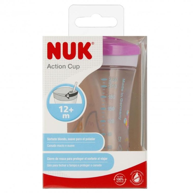 Nuk, Action Cup, kubek, 12m+, fioletowy, 230 ml