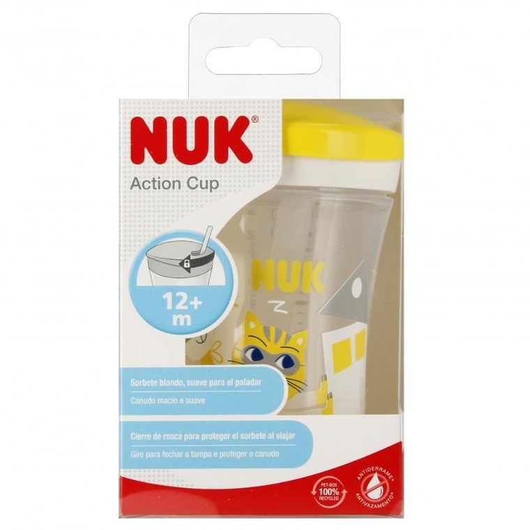 Nuk, Action Cup, kubek, 12m+, żółty, 230 ml