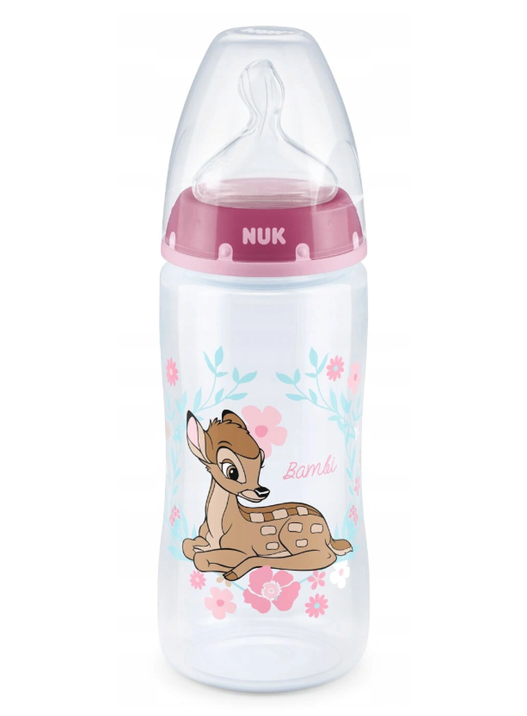 Nuk, Bambi, butelka ze wskaźnikiem temperatury FC+, rozmiar M, 6-18m, 300 ml, 1 szt.