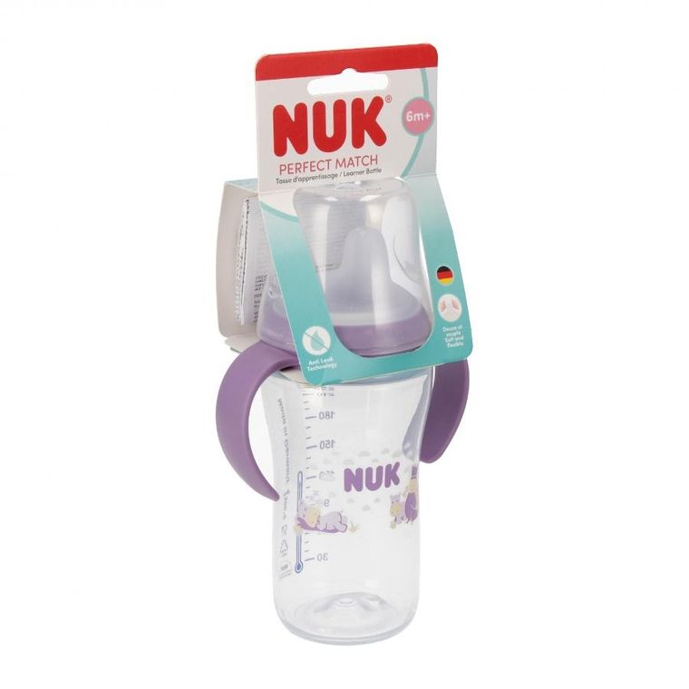 Nuk, butelka do nauki picia, hipopotam, 260 ml