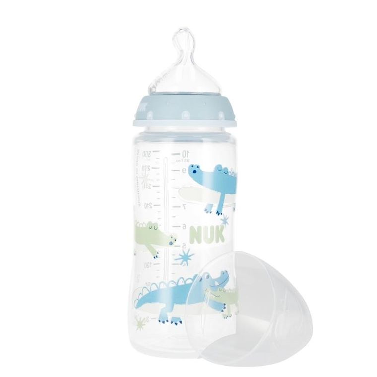 Nuk, First Choice, butelka ze wskaźnikiem temperatury, 6-18m, niebieska, 300 ml