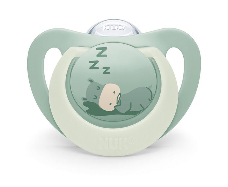 Nuk, First Choice, Night, smoczek uspokajający, hipopotam i koala, 0-6m, 2 szt.