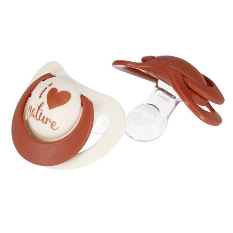 Nuk, For Nature, smoczek uspokajający, silikonowy, 0-6m, różowy, 2 szt.